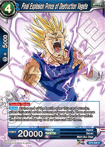 Prince destructeur Vegeta, Explosion finale