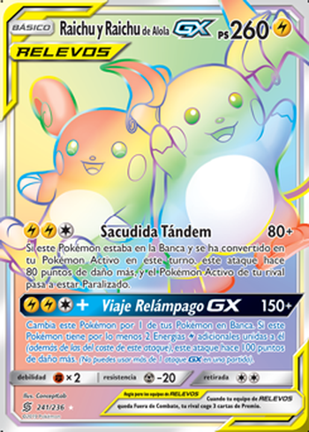 Raichu y Raichu de Alola GX