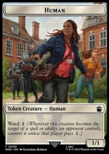 Human Token (W 1/1 Ward 2) // Alien Insect Token (GW 1/1)