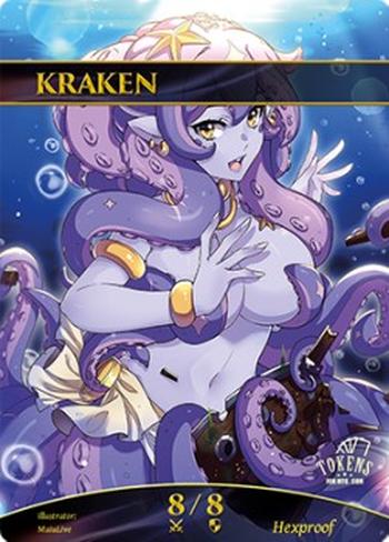 Kraken Token (Blue 8/8 Hexproof)