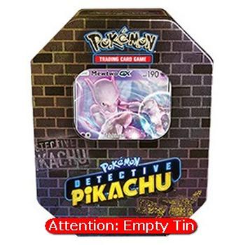 Empty Detective Pikachu Tins: Mewtwo GX Tin