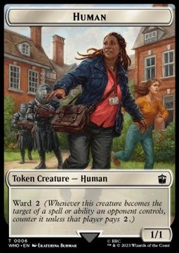 Human Token (W 1/1 Ward) // Fish Token (1/1)