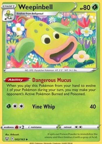 Weepinbell [Dangerous Mucus | Vine Whip]